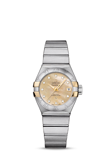 Omega Constellation Co-Axial 27 Brushed Stainless Steel / Yellow Gold Claws / Champagne MOP